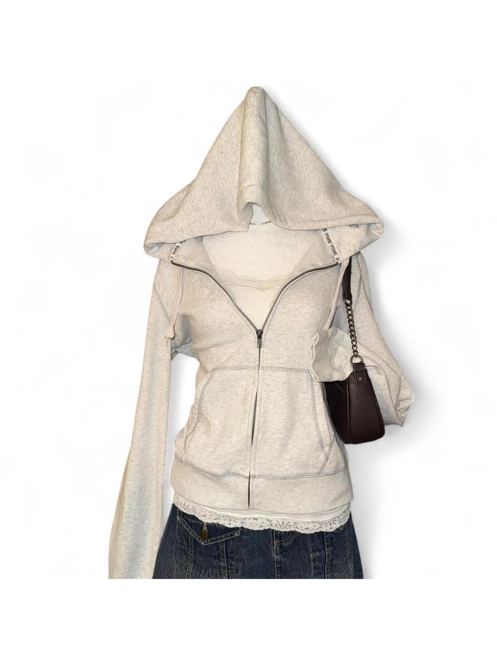 VINTAGE Gray Victoria's Secret Y2K Hoodie